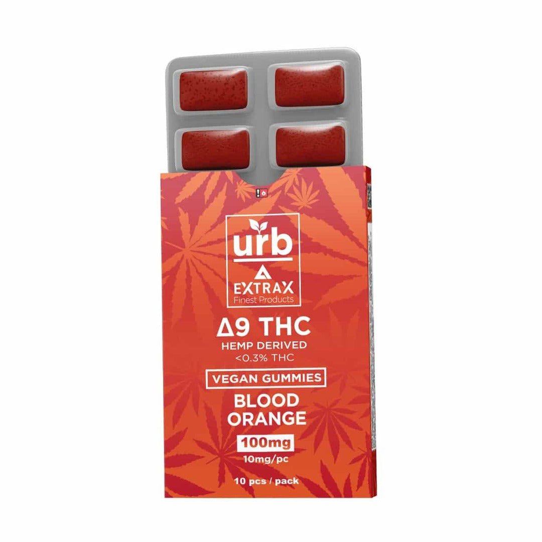 Urb 100mg D9 THC Vegan Gummies - Blood Orange