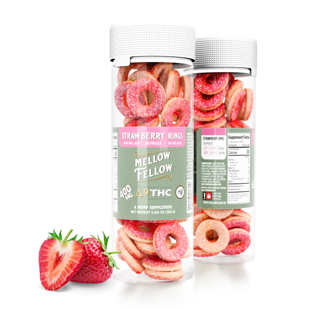 Mellow Fellow D9 Strawberry Rings 400mg