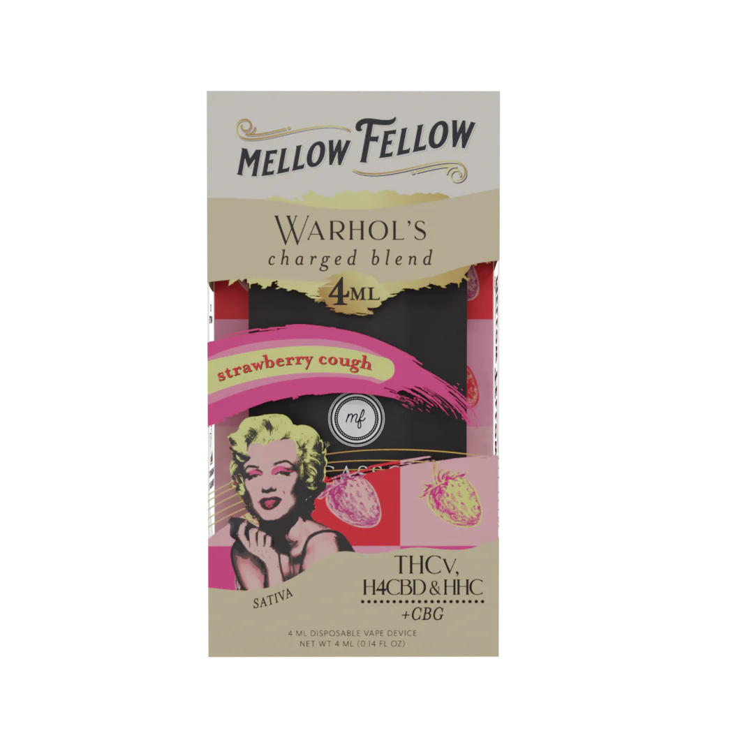 Mellow Fellow 4G Warhol Charged Blend Disposable - Strawberry Cough