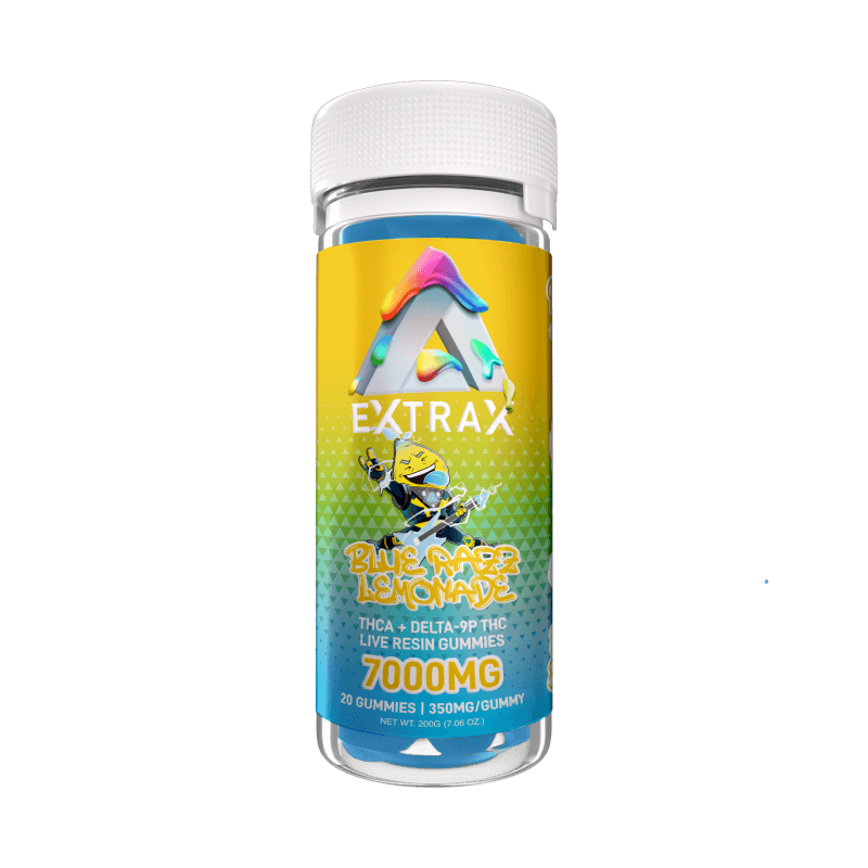 Extrax THC-A 7000mg gummies BlueRazz Lemonade Adios Blend