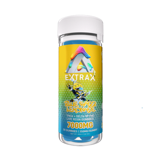 Extrax THC-A 7000mg gummies BlueRazz Lemonade Adios Blend