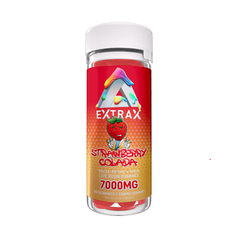 Extrax THC-A 7000mg gummies Strawberry Colada Adios Blend