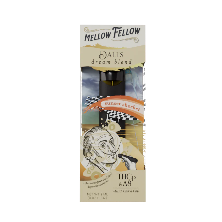 Mellow Fellow 2G Dali's Dream Blend (Sunset Sherbet) - HHC, D8, CBN, CBD, THCp - Disposable Vape